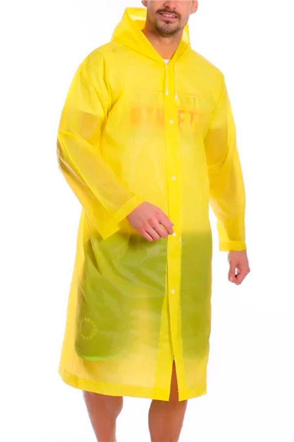 Marlux Kadın Erkek Yağmurluk Kapüşonlu Çıtçıtlı Eva Sarı Yağmurluk M21MRC881R01